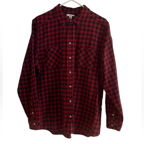 Croft & Barrow Plaid, long sleeve women’s shirt. Size XXL EUC- worn 1x - Picture 2 of 9
